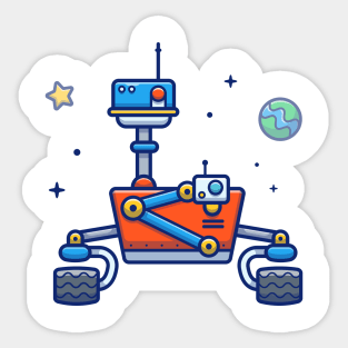 Space robot cartoon Sticker